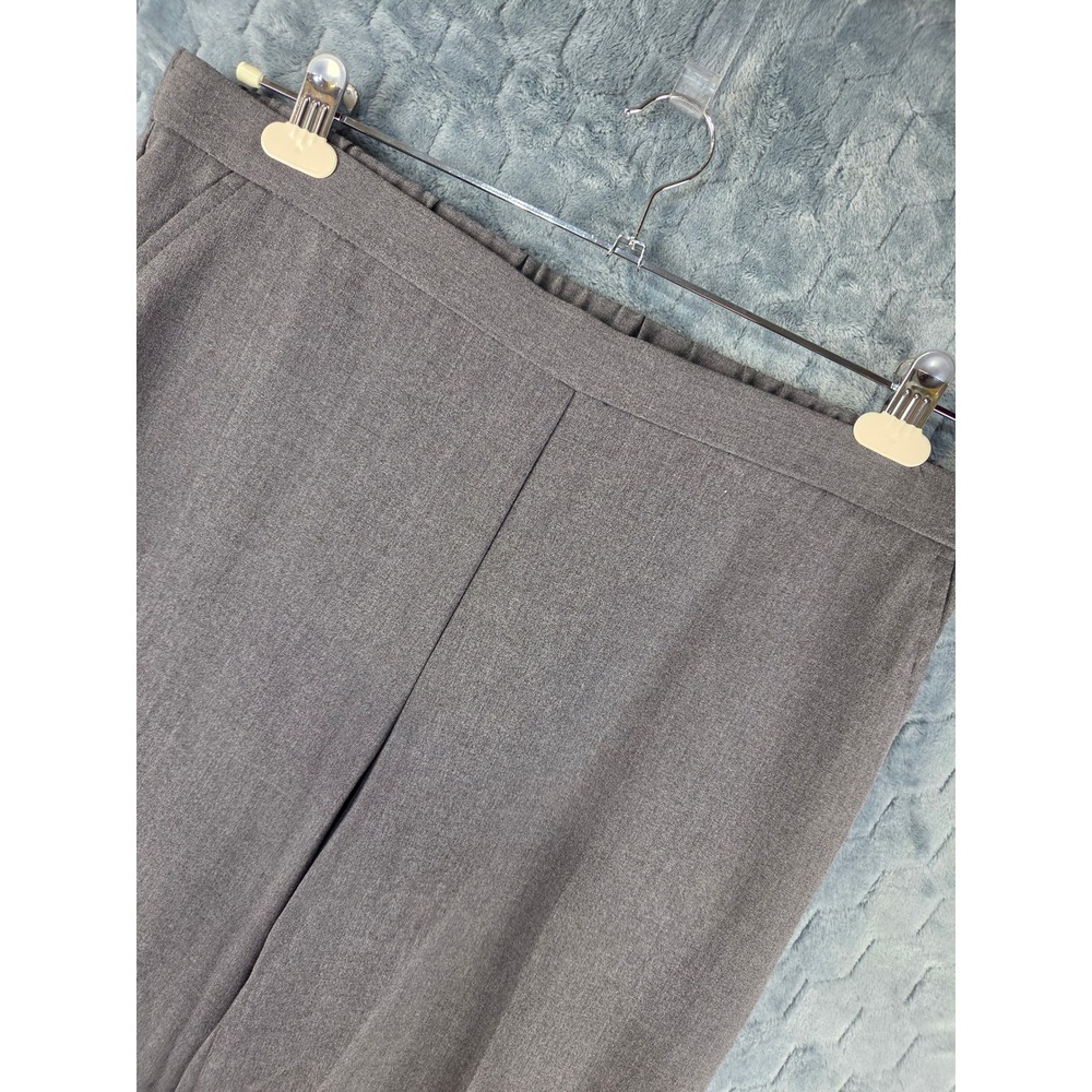 Kim Rogers Petite Gray Dress Pants Size 16P Elastic Back Straight Leg Trousers
